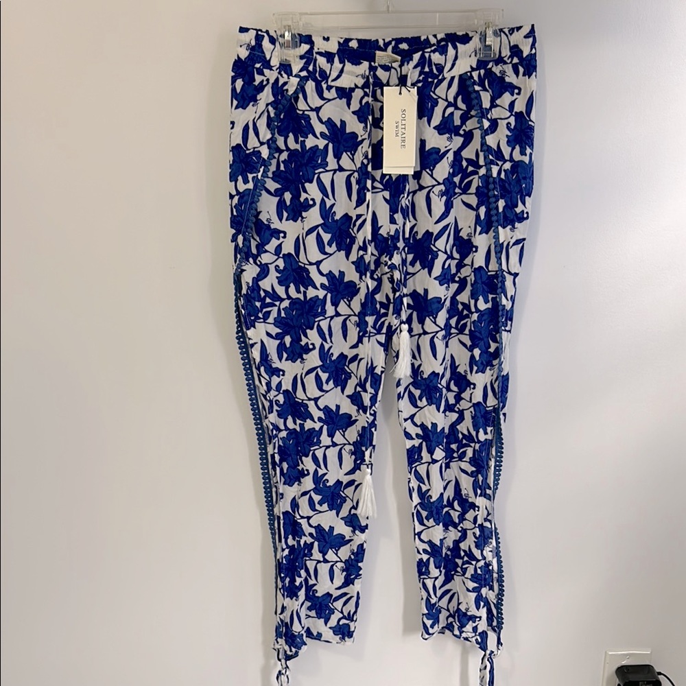 Solitaire Swim Split Leg Tie Hem Beach Pants